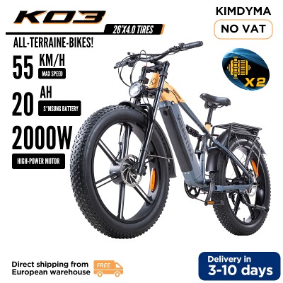 KIMDYMA K03 26calowy rower elektryczny 48V20AH podwójnym silnikiem 2000W opony 40 Fat Tire hamulce hydrauliczne rower terenowy prędkość 55KMH