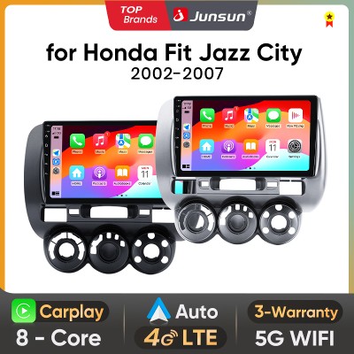 Junsun bezprzewodowy CarPlay Radio samochodowe dla Honda Fit Jazz City 2002 2003 2004 2005 2006 2007 autoradio na androida jednostka główna RDS 4G WiFi