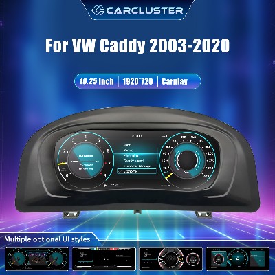 Cyfrowy wyświetlacz na desce rozdzielczej do VW Caddy roczniki 20032020 panel instrumentów wirtualny kokpit prędkościomierz
