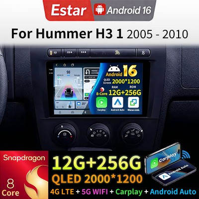 Android 16 Carplay do Hummer H3 2005 2010 GPS Bezprzewodowy Radioodtwarzacz Samochodowy Stereo Multimedialny Odtwarzacz Wideo Navi 2din BT Radio Samochodowe