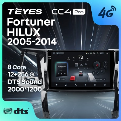 TEYES CC4 PRO do Toyota Fortuner AN50 AN60 HILUX Revo Vigo 2005 2014 Radio Samochodowe CarPlay Stereo Car play Auto 2DIN Autoradio