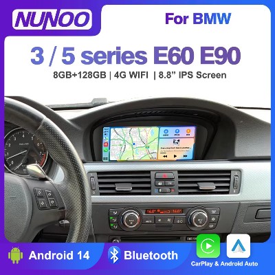 Nowy ekran Android 14 bezprzewodowym CarPlay do BMW E60 E61 E62 E63 E90 E91 E92 20052012 samochodowy odtwarzacz multimedialny radio GPS nawigacją