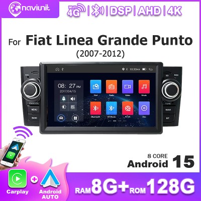 Bezprzewodowy Carplay Android 15 Radio Samochodowe Ekran Multimedialny Stereo Do Fiat Grande Punto Linea 20052013 Autoradio Nawigacja 4G