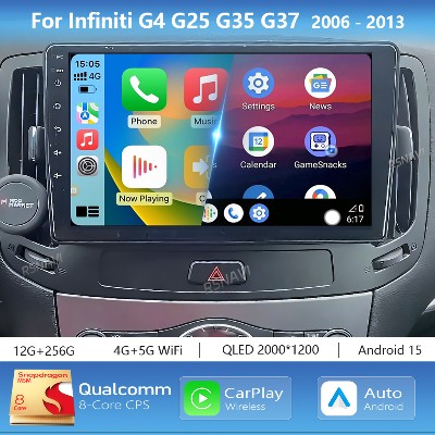 Radio samochodowe Androidem 15 CarPlay Auto ekranem 2K Bluetooth odtwarzacz multimedialny do Infiniti G4 G25 G35 G37 20062013 2Din Autoradio Stereo 360