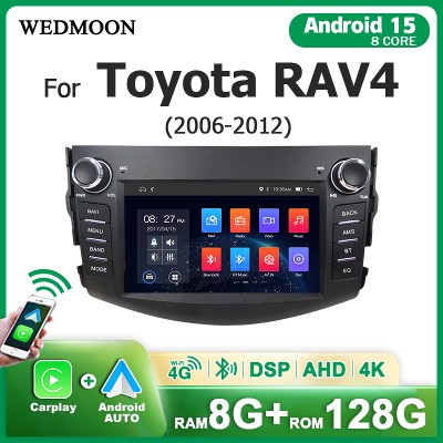 8rdzeniowy Bezprzewodowy CarPlay Android 15 Radio Samochodowe Auto Stereo do Toyota RAV4 VIOS CAMRY HIACE PREVIA COROLLA 20062018 DIN