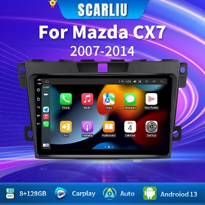 Radio samochodowe Din Android 16 nawigacją GPS odtwarzacz multimedialny 4G Carplay do MAZDA CX7 CX7 CX 2007 2008 2009 2010 2011 2014