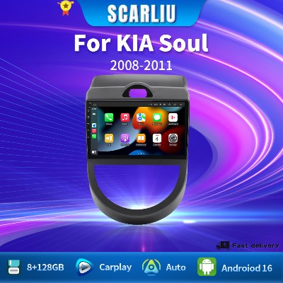 Android 16 do Kia Soul AM 2008 2009 2010 2011 Carplay Auto Radioodtwarzacz Samochodowy Multimedialny Radio GPS Nawigacja BT Head Unit