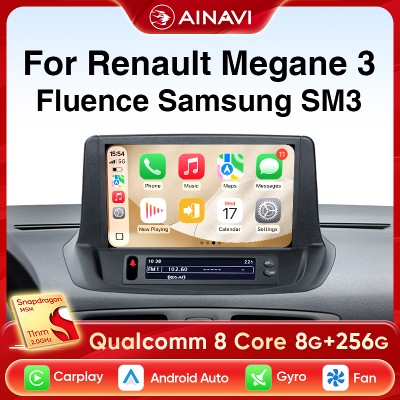 Radio samochodowe Ainavi do Renault Megane Fluence Samsung SM3 2008 2009 2010 2012 2014 Bezprzewodowe Carplay Android Auto Car Multimedia