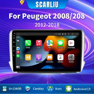 Radio Android 16 do Peugeot 2008 208 Serii 20122018 samochodowy odtwarzacz multimedialny Carplay Auto GPS Navigation 2din bez DVD