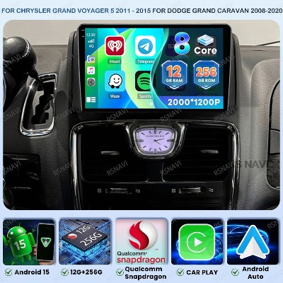 Android 15 Radio samochodowe dla Chrysler Grand Voyager 2011 2015 dla Dodge Grand Caravan 20082020 5G WIFI Autoradio Multimedia BT