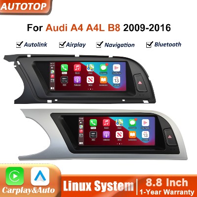 88calowy ekran dotykowy Android Auto bezprzewodowy Carplay radio multimedialne do Audi A4 A4L B8 20092016 Airplay nawigacja GPS