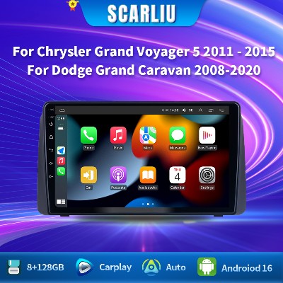 Radio samochodowe Androidem 16 odtwarzacz multimedialny GPS carplay do Chrysler Grand Voyager 20112015 Dodge Grand Caravan 20092020