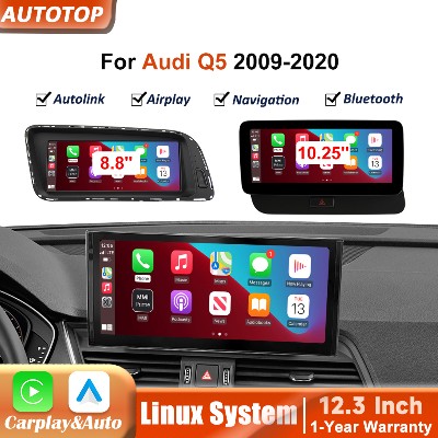 881025123calowy ekran multimedialny systemem Linux do radia samochodowego Audi Q5 20092020 bezprzewodowy CarPlay Android Auto nawigacja GPS Airplay