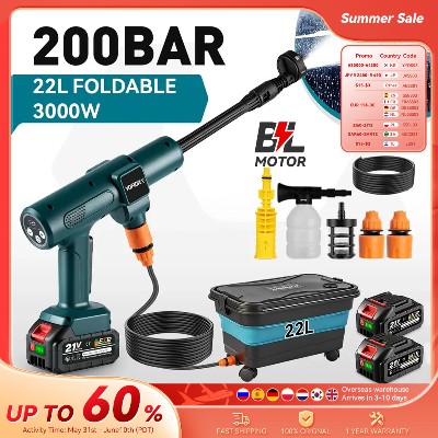 Pistolet do myjki wysokociśnieniowej YOFIDRA 200Bar bezszczotkowy elektryczny pistolet do mycia samochodów pistolet do podlewania ogrodu narzędzia czyszczące do akumulatorów Makita