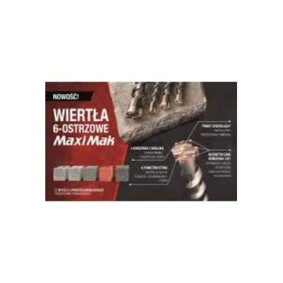Wiertło sds max 38x 200x 340mm maxi mak 6ostrzowe