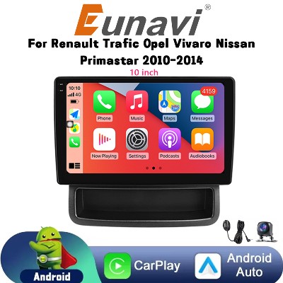 Eunavi Car Radio for Renault Trafic Opel Vivaro Nissan Primastar 20102014 CarPlay Android Auto FM RDS DSP GPS Multimedia