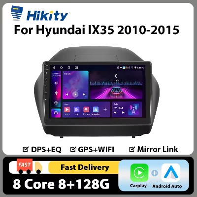 Hikity 10 8128G 4G WIFI Radio Samochodowe do Hyundai IX35 20102015 Multimedia Autoradio Carplay Android Auto GPS BT RDS DSP FM