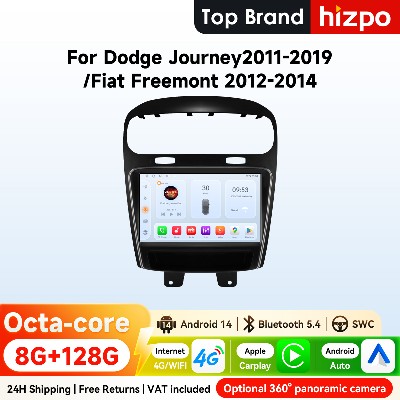 9calowe radio samochodowe Hizpo CarPlay Android Auto dla Dodge Journey 2011 2019 FIAT Freemont 2012 2014 Navi GPS DSP 4G BT SWC 360 CAM