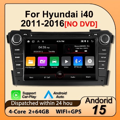 Radio samochodowe Din Androidem 15 64 GB Carplay GPS centralny odtwarzacz multimedialny inteligentny system audio samochodowy do Hyundai i40 2011 2019