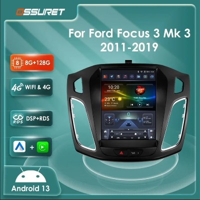 97calowe radio samochodowe Carplay Android 13 do Forda Focusa MK 20112019 odtwarzacz multimedialny inteligentne systemy samochodowe radio GPS stereo