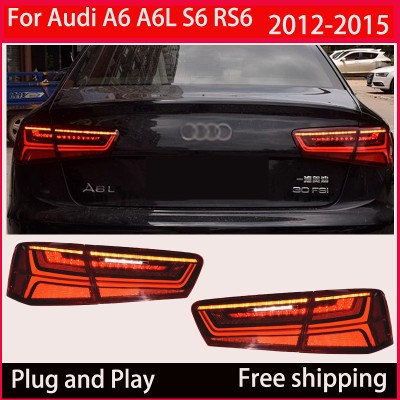Dla Audi A6 20122015 A6L S6 C7 LED Auto Taillight Assembly Upgrade High C75 Design Dynamic Signal Lamp Tool Akcesoria