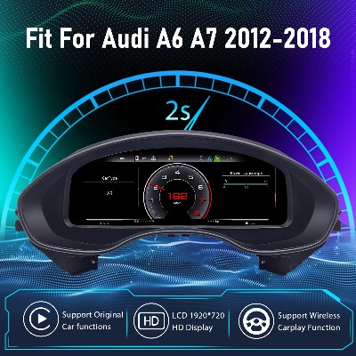 Cyfrowy zestaw wskaźników na desce rozdzielczej do Audi A6 A7 roczniki 20122018 wirtualny kokpit prędkościomierz panel instrumentów