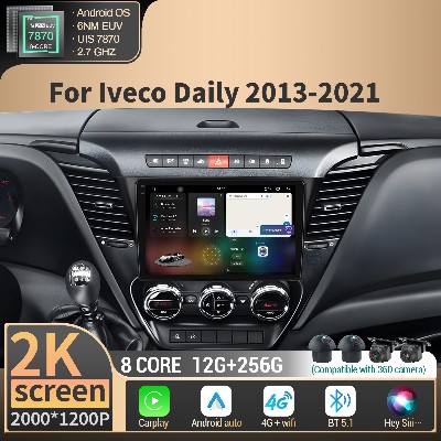 Android dla Iveco Daily 2013 2014 20152020 2021 Radio samochodowe Multimedialne Bezprzewodowe Carplay 4G CPU 7870 2K QLED Ekran Stereo