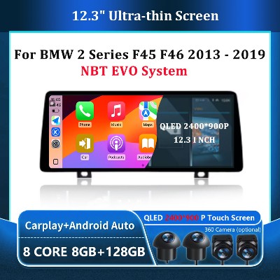 Radio samochodowe systemem Android 16 nawigacja GPS ultracienki ekran do BMW serii F45 F46 2013 2014 2019 systemem NBT EVO