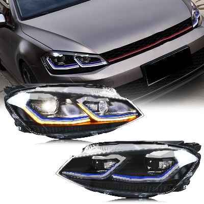 Reflektory LED do Volkswagen VW Golf MK7 MK VII 20132017 TDI TSI Projektorowe Lampy Przednie Zestaw Nie Pasują do GTIGTDGTE