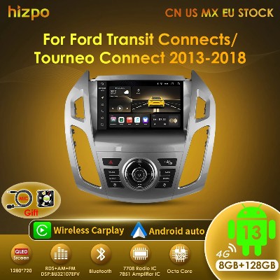 Hizpo Android Radio samochodowe dla Ford Transit Connect Ford Tourneo Connect 20132018 Autoradio Multimedia Carplay 360 Kamera GPS
