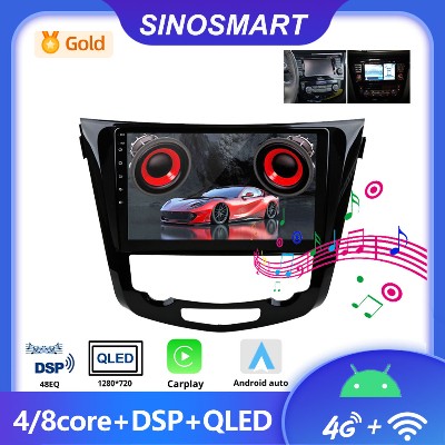SINOSMART Android GPS do Nissan Qashqai J11 XTrail T32 Rogue 20142018 ekranem OEM obsługa BOSE kamera 360 CarPlay An