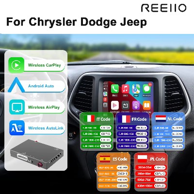 Bezprzewodowy CarPlay Android Auto OEM Interfejs Samochodowy Upgrade Decoder Box Multimedia dla Dodge Challenger Chrysler 300C Jeep 20142019