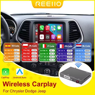 Bezprzewodowy CarPlay Android Auto dla Dodge Challenger Chrysler 300C Jeep 20142019 OEM Interfejs Samochodowy Dekoder Multimedialny