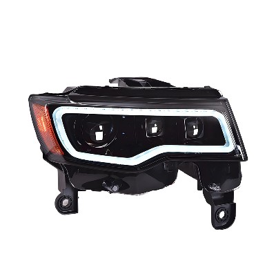 Zestaw przednich lamp samochodowych do Jeep Grand Cherokee 20142021 ulepszone wysokiej jakości reflektory LED trzema soczewkami akcesoria