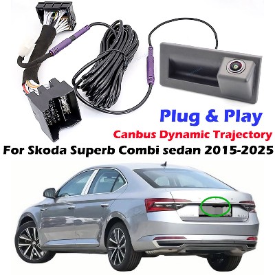 Kamera cofania Canbus Dynamic Trajectory do Skoda Superb Combi sedan 20152025 współpracuje systemem MQB kamera cofania HD