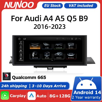 Qualcomm 8128G Bezprzewodowy Carplay Do Audi A4 A5 Q5 B9 20162023 Samochodowy Odtwarzacz Multimedialny Android 14 Auto Stereo GPS Ekran Dotykowy
