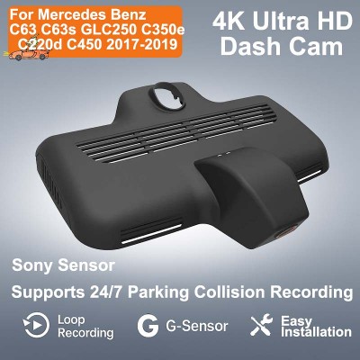 4K Plug And Play Łatwa instalacja Wifi Rejestrator samochodowy Kamera samochodowa Do Mercedes Benz C63 C63s GLC250 C350e C220d C450 2017 2018 2019