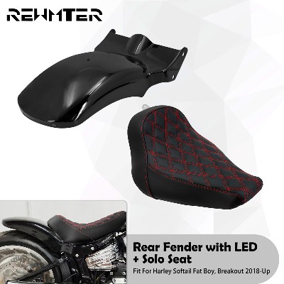Tylny błotnik motocykla pokrywa błotnika kierunkowskazem LED Light Driver Solo Seat dla Harley Softail Breakout Fat Boy 20182023