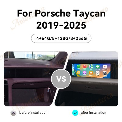 Ekran pasażera samochodu 15 cali ekran pomocnika kierowcy Android 14 do Porsche Taycan 20192025 nawigacja GPS samochodowa odtwarzacz multimedialny radio