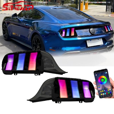 SINDAR 2024 2025 do Forda Mustanga S650 LED Tylne Lampy Zespolone Para Przyciemniane Przezroczyste Soczewki Dynamiczne Kierunkowskazy Akcesoria Samochodowe