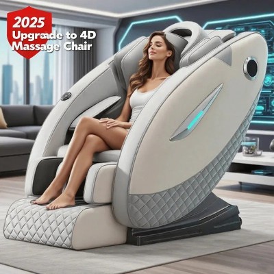 2026 4D fotel do masażu relaksacyjnego całego ciała 2025 Zero Gravity SLTrack fotel Shiatsu głośnikiem Bluetooth sterowanie