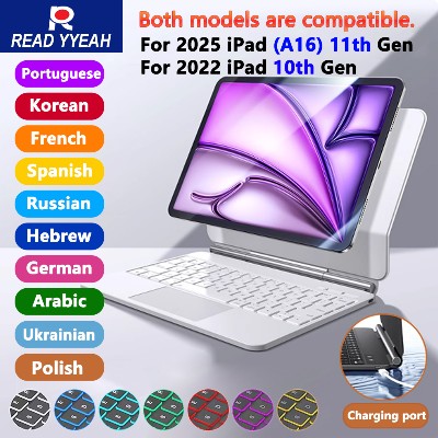 Czytaj YYEAH Magic Keyboard dla iPad 11 10 generacji Etui 2025 iPad A16 11 11 A2696 A3354 A3355 A3356 Inteligentna Magnetyczna Okładka Książki
