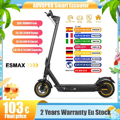 2026 Ulepszony Skuter Elektryczny AOVOPRO TX01 Smart APP Mocny Silnik 350W500W Zasięg 36V2545KM Skuter Elektryczny dla Dorosłych Podwójnym Hamulcem