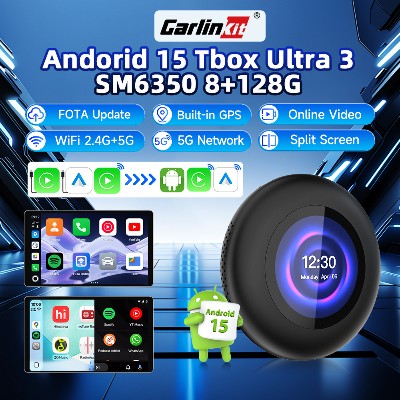 Adapter wideo Carlinkit Android 15 Wireless CarPlay Android Auto Ai Box 2026 obsługą 5G LTE kompatybilny BMW YoutubeNetflix obsługa kart TFSDSIM