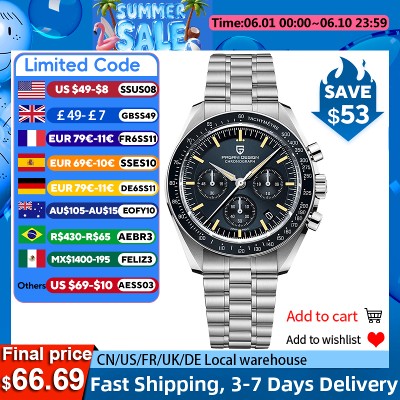 2026 Nowy PAGANI DESIGN Tribute to CK2998 Moon Watch Retro Luksusowe Zegarki Kwarcowe Męskie Ze Stali Nierdzewnej Sportowy Chronograf Męski