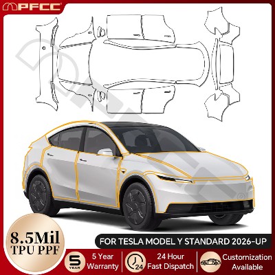 Folia ochronna TPU do malowania Tesla Model Standard 2026UP wstępnie przycięta PPF folia na karoserię samochodu odporna na zarysowania przezroczysta samoregenerująca się