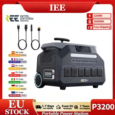 Przenośna stacja zasilania IEE P3200 3200W bateria 2048Wh mocą szczytową 6400W sterowanie przez inteligentną aplikację idealna do biwakowania na zewnątrz kamperów domu