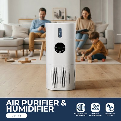 ROUNY Oczyszczacz Powietrza Nawilżacz Powietrza 2w1 Usuwa Zapachy ZwierzątDymAlergeny 360 Wlot powietrza cichy 25dB 2050 H13 True HEPA