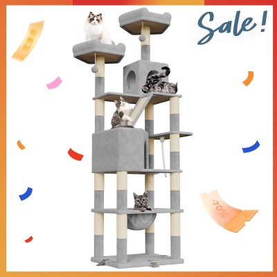 Drzewko dla kota Oak Tea 208cm drapakiem domek hamakiem bezpieczną nakładką na drapak dla dużych kotów