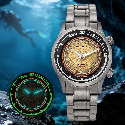 Zegarki nurkowe BERNY Titanium dla mężczyzn 20ATM super luminescencyjne automatyczne mechaniczne zegarki do nurkowania szafirowe szkiełko zegarek na rękę do pływania nurkowania